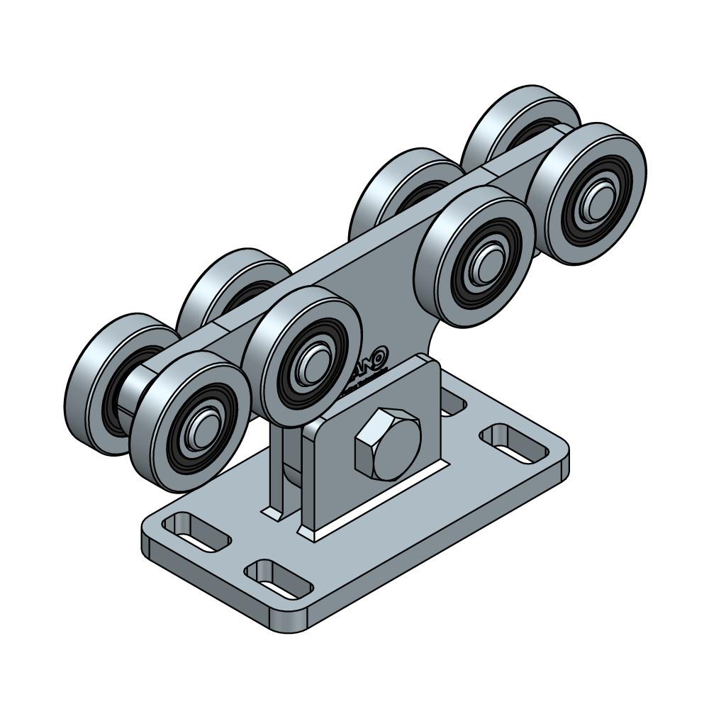 G75_8_O Roller with an oval drilled base